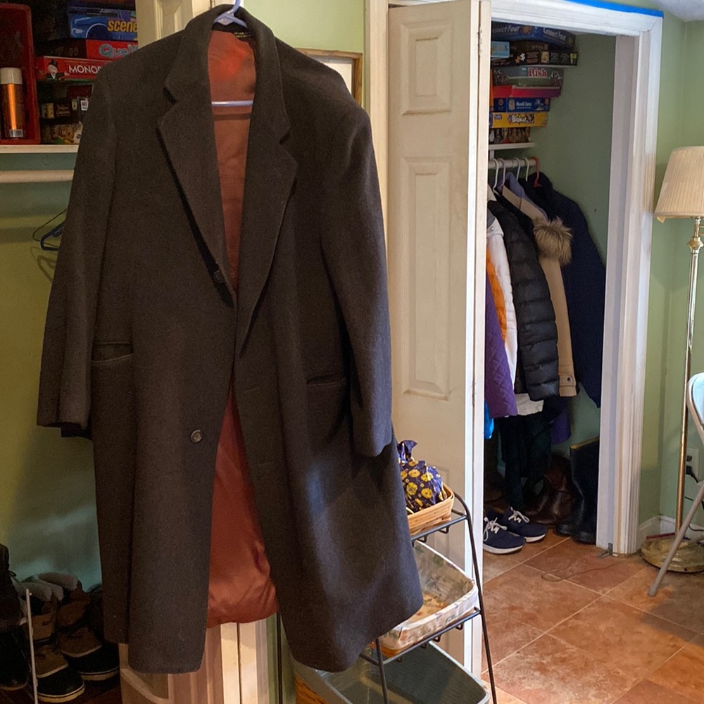 Mens Wool Cashmere Blend Dress Coat